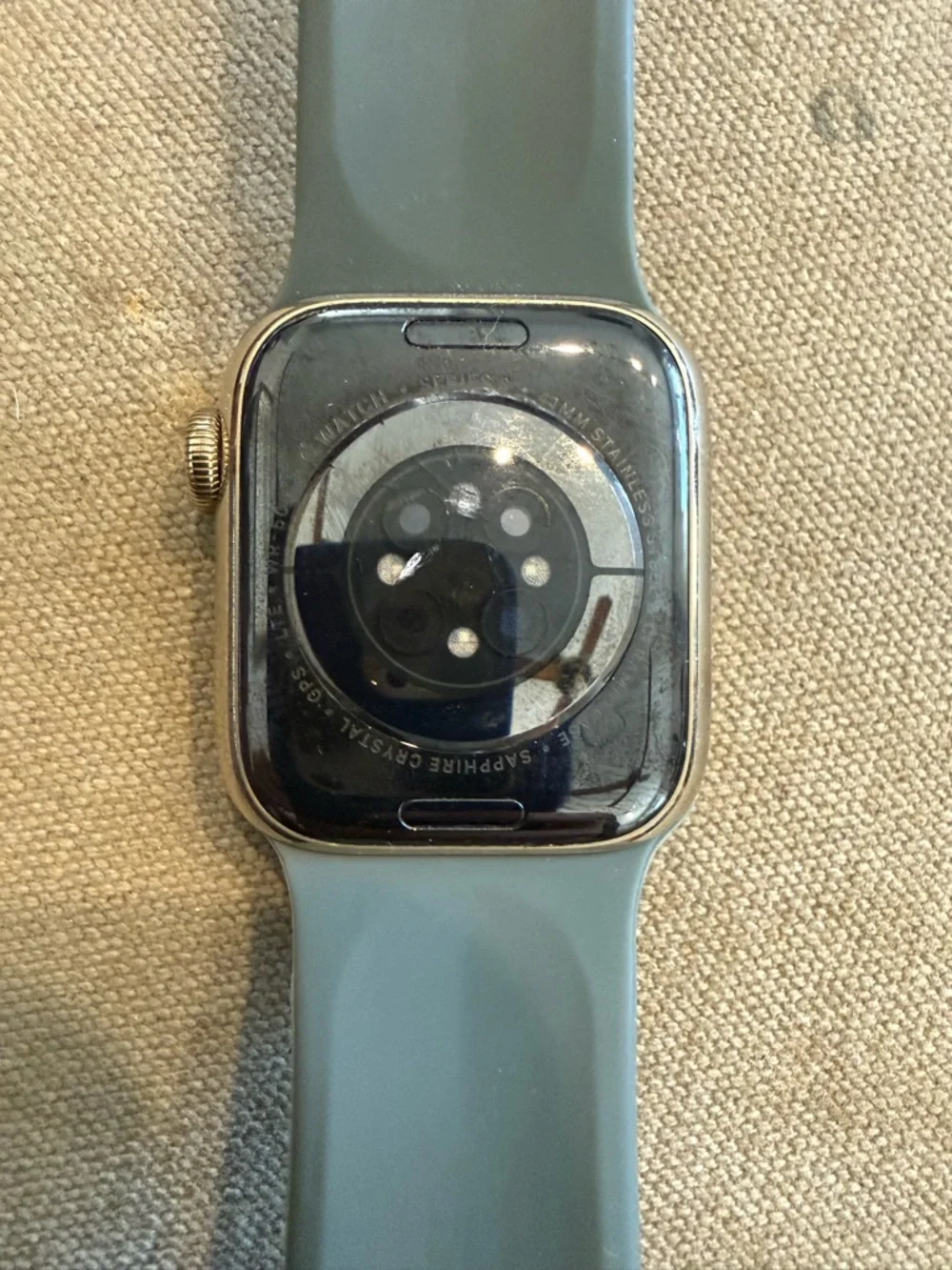 Apple Watch Series 8 Gold Stainless Steel with Olive Green Sport Band